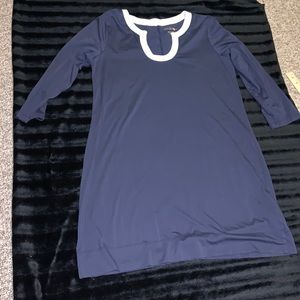Lilly Pulitzer shift dress navy and white S